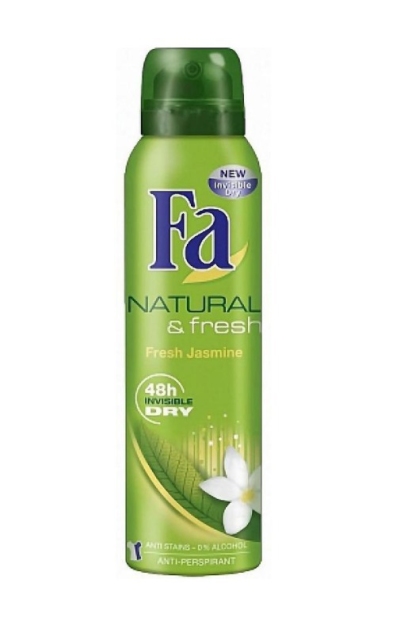 Foto van Fa deodorant spray natural & fresh jasmine 150ml via drogist