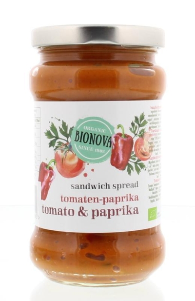 Foto van Bionova sandwichspread tomaat/paprika 280g via drogist