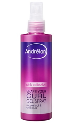 Foto van Andrelon pink gelspray shape curl 200ml via drogist