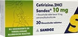 Foto van Sandoz cetirizine 10 mg 30tb via drogist