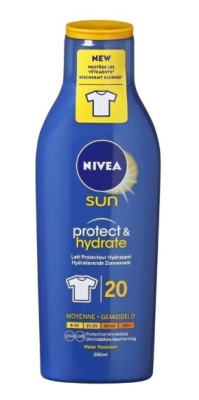 Foto van Nivea sun protect & hydrate zonnemelk spf20 200ml via drogist
