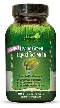 Foto van Irwin naturals living green liquid gel multi for women 90sft via drogist