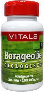 Foto van Vitals borageolie 500 mg bio 100sft via drogist
