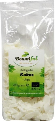 Foto van Bountiful kokos chips bio 200g via drogist