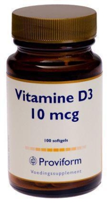 Foto van Proviform vitamine d3 10 mcg 100sft via drogist