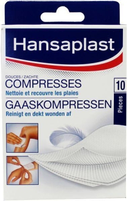 Hansaplast gaaskompres soft 10st  drogist