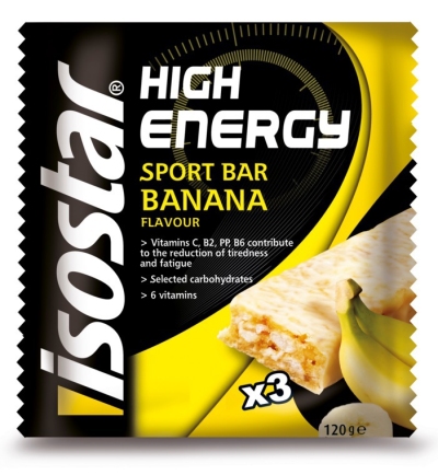 Foto van Isostar sportreep energy reep banaan 3x40g via drogist