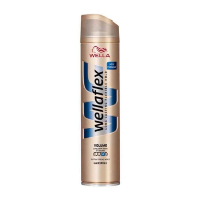 Foto van Wella flex hairspray volume boost extra strong 250ml via drogist