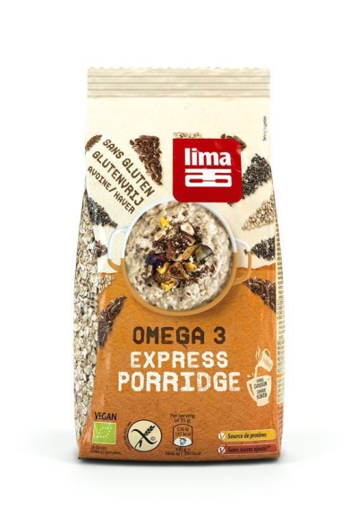Foto van Lima porridge express omega 3 350g via drogist