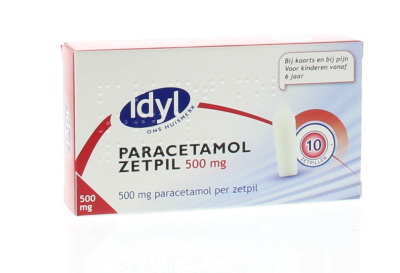Foto van Idyl pijnstillers paracetamol zetpil 500mg 10st via drogist