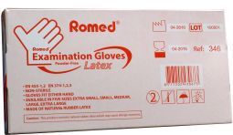 Foto van Romed latex handschoen niet steriel poedervrij m 100st via drogist