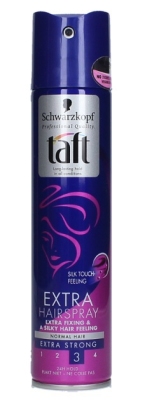 Foto van Taft hairspray extra fixing 250ml via drogist