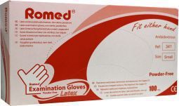 Foto van Romed latex handschoen niet steriel poedervrij s 100st via drogist