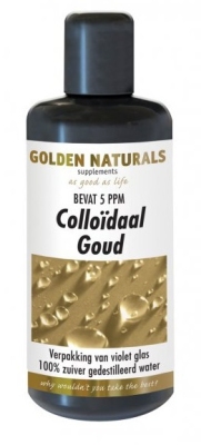 Foto van Golden naturals colloidaal goud 100ml via drogist