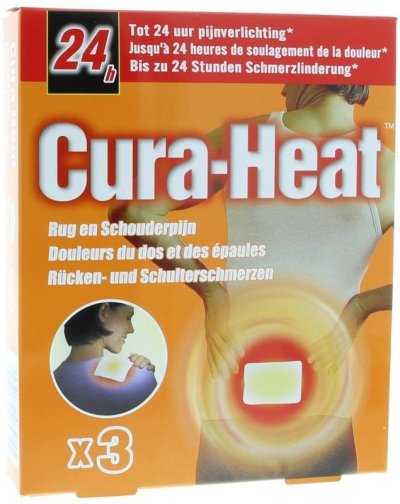 Foto van Cura heat warmtepleisters rug- en schouderpijn 3st via drogist