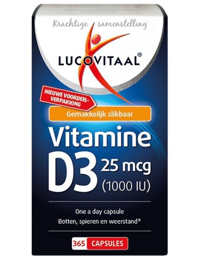 Foto van Lucovitaal vitamine d3 25 mcg 365 capsules via drogist
