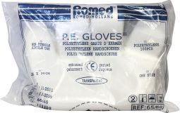 Foto van Romed polyester handschoen ruw 100st via drogist