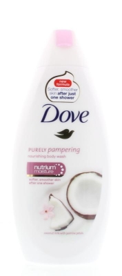 Foto van Dove douchecreme purely pampering kokos melk & jasmijnblaadjes 400ml via drogist