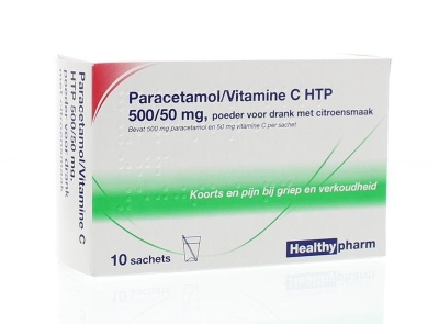 Foto van Healthypharm paracetamol vitamine c sachet 10sach via drogist