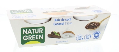 Foto van Naturgreen kokos cacao dessert 125 gram 6 x 2x125g via drogist