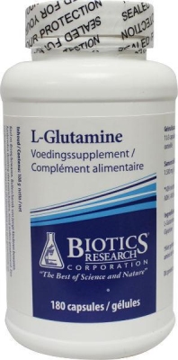 Foto van Biotics l-glutamine 180cap via drogist