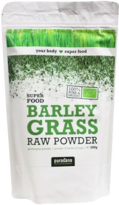 Foto van Purasana barley grass powder 200g via drogist