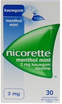 Nicorette nicotinekauwgom 2mg mentholmint 30st  drogist