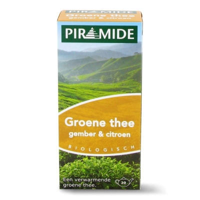 Piramide groene thee met gember en citroen 20st  drogist