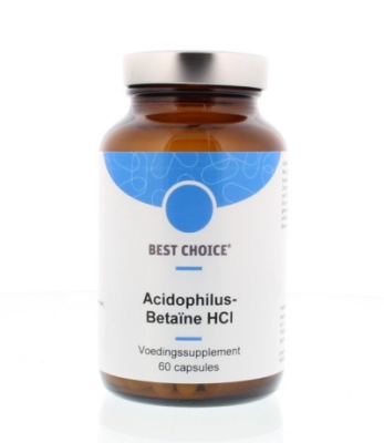 Foto van Best choice acidophilus betaine hcl capsules 60cap via drogist