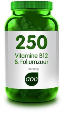 Foto van Aov 250 vitamine b12 & foliumzuur 60cap via drogist