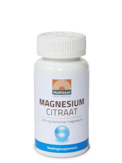 Foto van Mattisson magnesiumcitraat 200 mg elementair magnesium 60tab via drogist