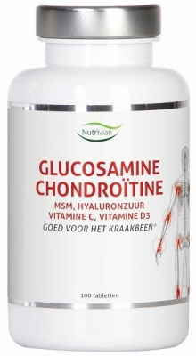 Foto van Nutrivian glucosamine chondoitine msm hyaluron vit d3/c 100tab via drogist