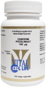 Foto van Vital cell life chroom picolinaat 100mcg 100cap via drogist