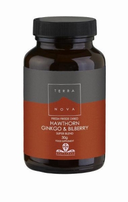 Foto van Terranova hawthorn ginkgo & bilberry super blend 30g via drogist