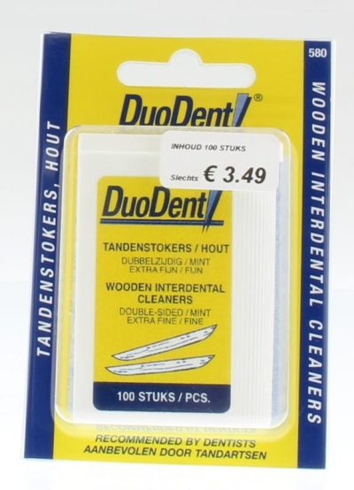 Foto van Duodent tandenstokers hout fijn mintsmaak 580 100st via drogist