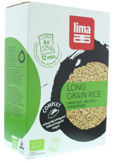 Lima rijst lang kookbuiltjes 4x125g  drogist