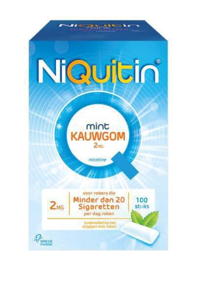 Foto van Niquitin kauwgum 2 mg 100st via drogist