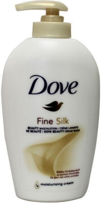 Foto van Dove handzeep fine silk pomp 250ml via drogist