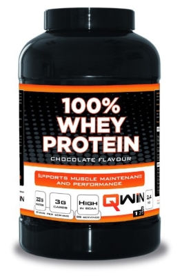 Foto van Qwin 100% whey protein chocolade 2400gr via drogist