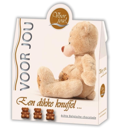 Foto van Voor jou chocolade beertjes dikke knuffel 100g via drogist