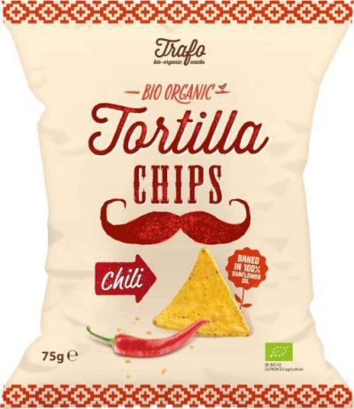 Foto van Trafo tortilla chips chili 75g via drogist