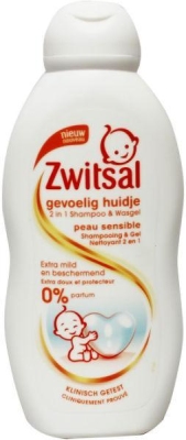 Foto van Zwitsal 2 in 1 shampoo & wasgel gevoelig huidje 200ml via drogist