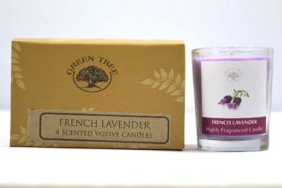 Foto van Green tree geurkaars french lavender votives 55g via drogist