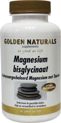 Foto van Golden naturals magnesium bisglycinaat 90tb via drogist