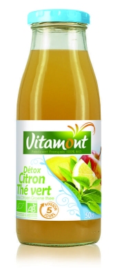 Foto van Vitamont detox lemon green tea bio 500ml via drogist