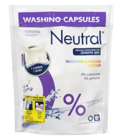 Foto van Neutral color wasmiddel capsules 10st via drogist