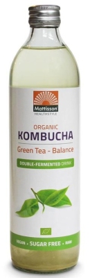 Foto van Mattisson kombucha green tea - balance 500ml via drogist