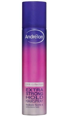 Foto van Andrelon pink collection hairspray extra strong hold 250ml via drogist