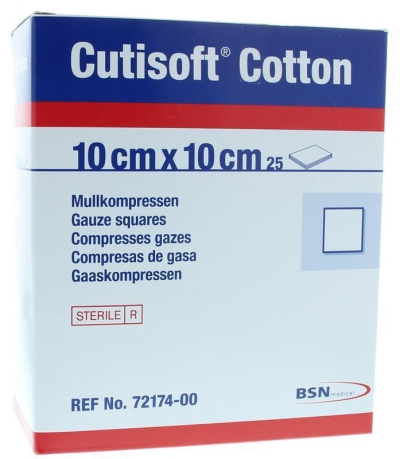 Foto van Cutisoft cotton steriel 10 x 10 cm 25 via drogist