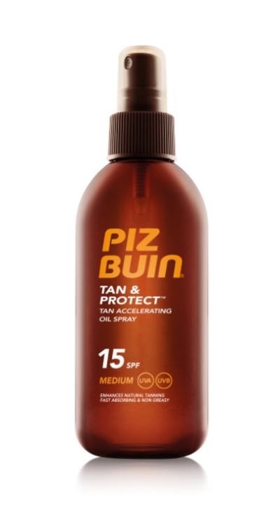 Foto van Piz buin tan & protect oil spray spf15 150ml via drogist